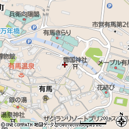 兵庫県神戸市北区有馬町382周辺の地図