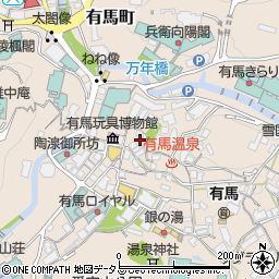 兵庫県神戸市北区有馬町1203周辺の地図