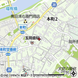 兵庫県三木市本町2丁目周辺の地図