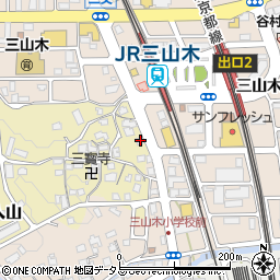京都府京田辺市三山木山崎101周辺の地図