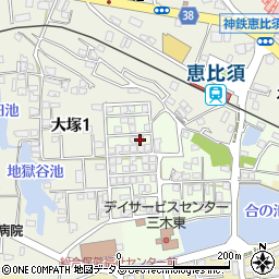 兵庫県三木市君が峰町1-14周辺の地図