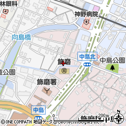 兵庫県姫路市飾磨区中島1117-2周辺の地図
