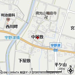 愛知県西尾市吉良町吉田中屋敷周辺の地図