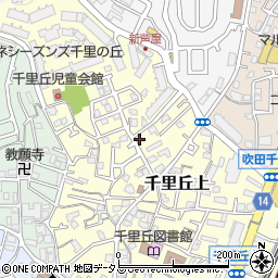 大阪府吹田市千里丘上31-13周辺の地図