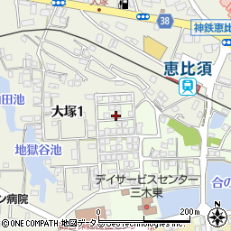 兵庫県三木市君が峰町1周辺の地図