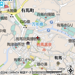 兵庫県神戸市北区有馬町周辺の地図