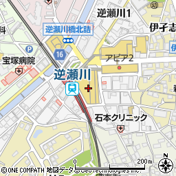 手芸の丸十・逆瀬川店周辺の地図