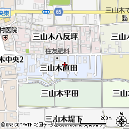 京都府京田辺市三山木直田周辺の地図