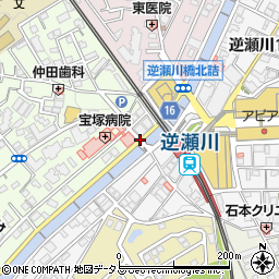 宝塚病院前周辺の地図