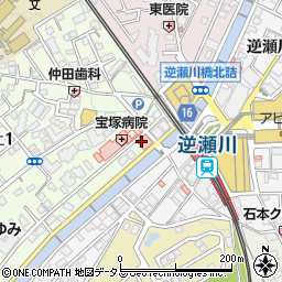 宝塚病院周辺の地図
