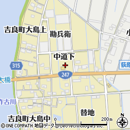 愛知県西尾市吉良町大島中道下周辺の地図