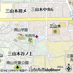 京都府京田辺市三山木上谷浦周辺の地図