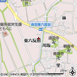 愛知県西尾市鳥羽町東六反田16周辺の地図