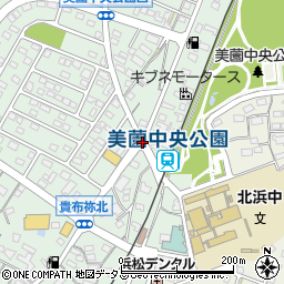 美薗中央公園駅入口周辺の地図