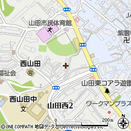 公社山田西Ａ団地　Ａ２棟周辺の地図
