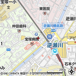 淡路島バーガー 宝塚店周辺の地図