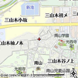 京都府京田辺市三山木柚ノ木周辺の地図