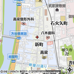 岡山県高梁市新町周辺の地図