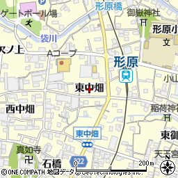 愛知県蒲郡市形原町（東中畑）周辺の地図