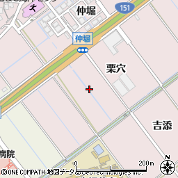愛知県豊川市篠束町栗穴周辺の地図