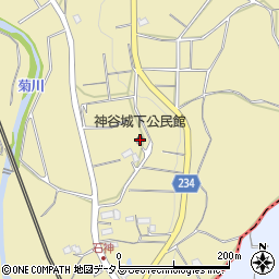 神谷城下公民館周辺の地図