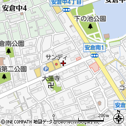 サンディ宝塚安倉店駐車場周辺の地図