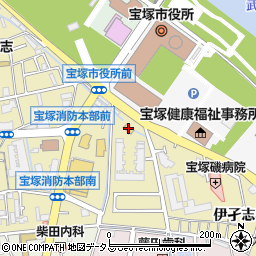 ローソン宝塚市役所前店周辺の地図