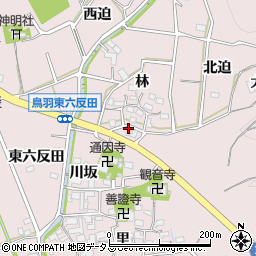 愛知県西尾市鳥羽町川坂周辺の地図