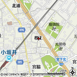 愛知県豊川市小坂井町樫王周辺の地図