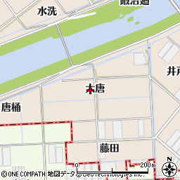 愛知県豊川市行明町大唐周辺の地図