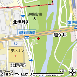 兵庫県伊丹市下河原越ケ井周辺の地図
