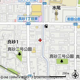 大阪府茨木市真砂周辺の地図