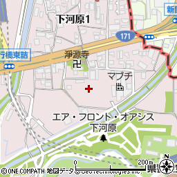 兵庫県伊丹市下河原周辺の地図