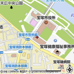 兵庫県宝塚市東洋町1-3周辺の地図