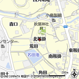 愛知県蒲郡市形原町北鞍掛周辺の地図