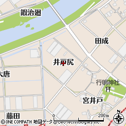 愛知県豊川市行明町（井戸尻）周辺の地図