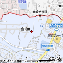 大阪府交野市倉治8丁目24周辺の地図