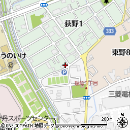 兵庫県伊丹市荻野1丁目174周辺の地図