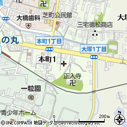 兵庫県三木市本町1丁目周辺の地図