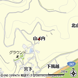 愛知県西尾市東幡豆町山ノ内周辺の地図