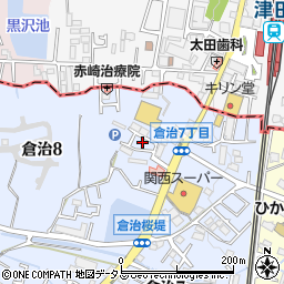 大阪府交野市倉治8丁目14周辺の地図