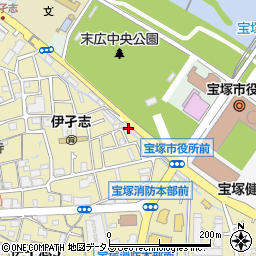 宝塚ふーとん周辺の地図