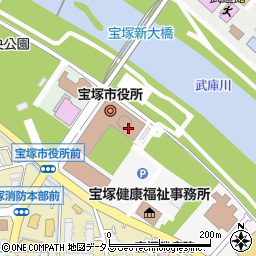 宝塚市上下水道局　お客さまセンター周辺の地図