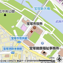 宝塚市役所教育委員会　幼児教育センター周辺の地図