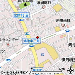 ヤマザキＹショップ鴻池店周辺の地図