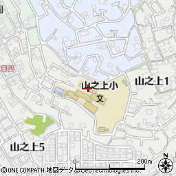 枚方市立山之上小学校　調理場周辺の地図