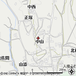 京都府相楽郡和束町別所中山周辺の地図