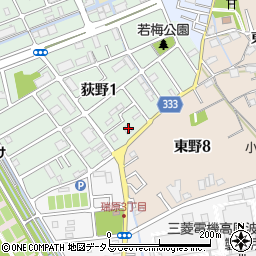 兵庫県伊丹市荻野1丁目45周辺の地図