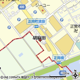 愛知県豊川市正岡町（胡麻田）周辺の地図