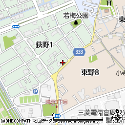 兵庫県伊丹市荻野1丁目38周辺の地図